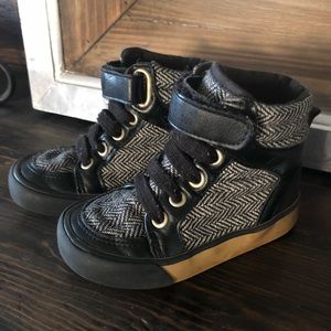 Toddler Boy Size 6 Tweed High Top Shoes Black
